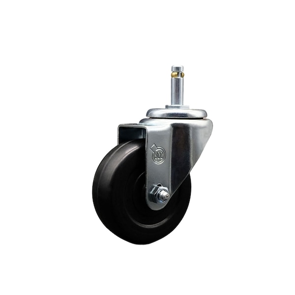 3.5 Soft Rubber Wheel Swivel 7/16'' Grip Ring Stem Caster